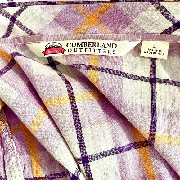 Cumberland Outfitters retro style  plaid western short sleeve shirt, embroidery - Picture 12 of 13